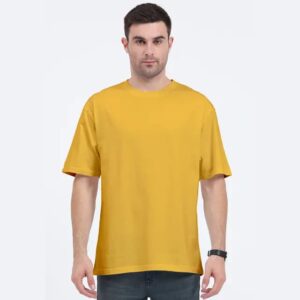 Yellow Graphic Oversized T-Shirt | French Terry Cotton | Drop-Shoulder Fit (Copy)