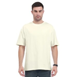 White Graphic Oversized T-Shirt | French Terry Cotton | Drop-Shoulder Fit (Copy)