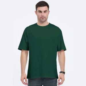 green colour World Graphic Oversized T-Shirt | French Terry Cotton | Drop-Shoulder Fit (Copy)